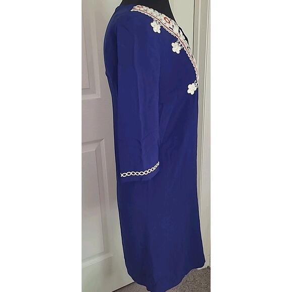 BODEN Blue Embroidered Dress – Women’s 2R – Classic Floral Elegance - Picture 3 of 9